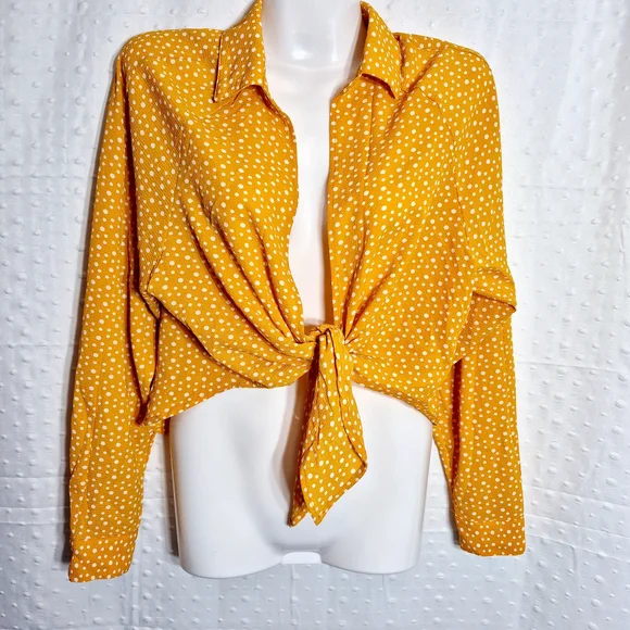 Forever 21 Contemporary Women's Polka Dot Tie Crop Top Size XS - Picture 1 of 7